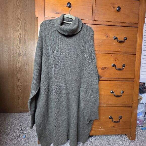 NWT Tunic Sweater Size XXL Green Turtleneck Dress Soft Oversized Long Sleeve - Picture 9 of 10